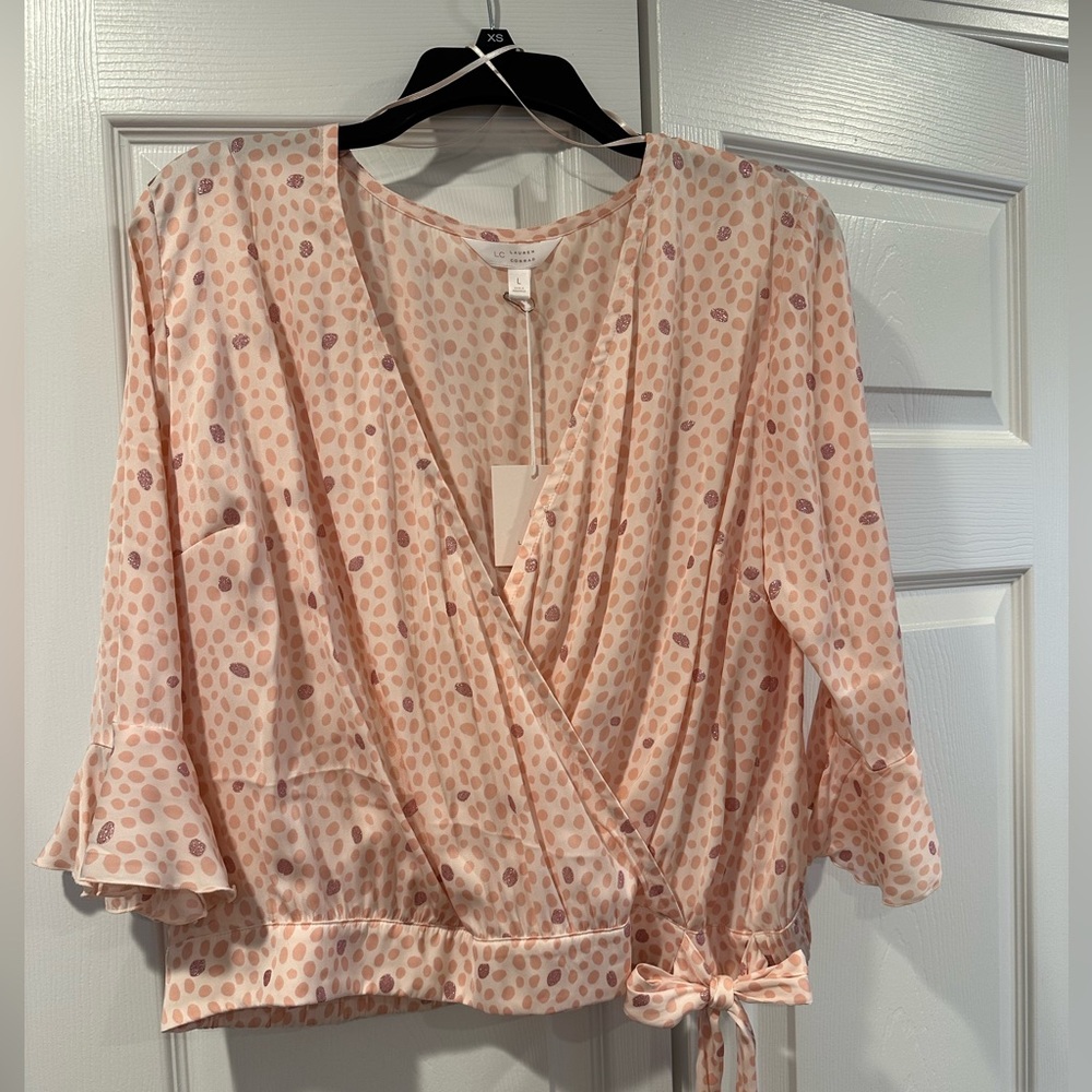 LC Lauren Conrad Wrap top - Size:Large - Color: Pink